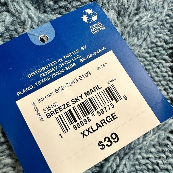 NWT Arizona Jean Co Women’s Teal Blue Crop Cable Oversized Sweater - Size XXL - Picture 5 of 7